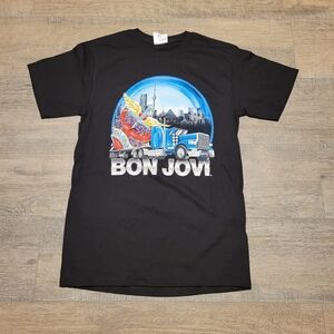 2010 Bon Jovi Rolling Into Canada Black Tour T-Shirt Size Small